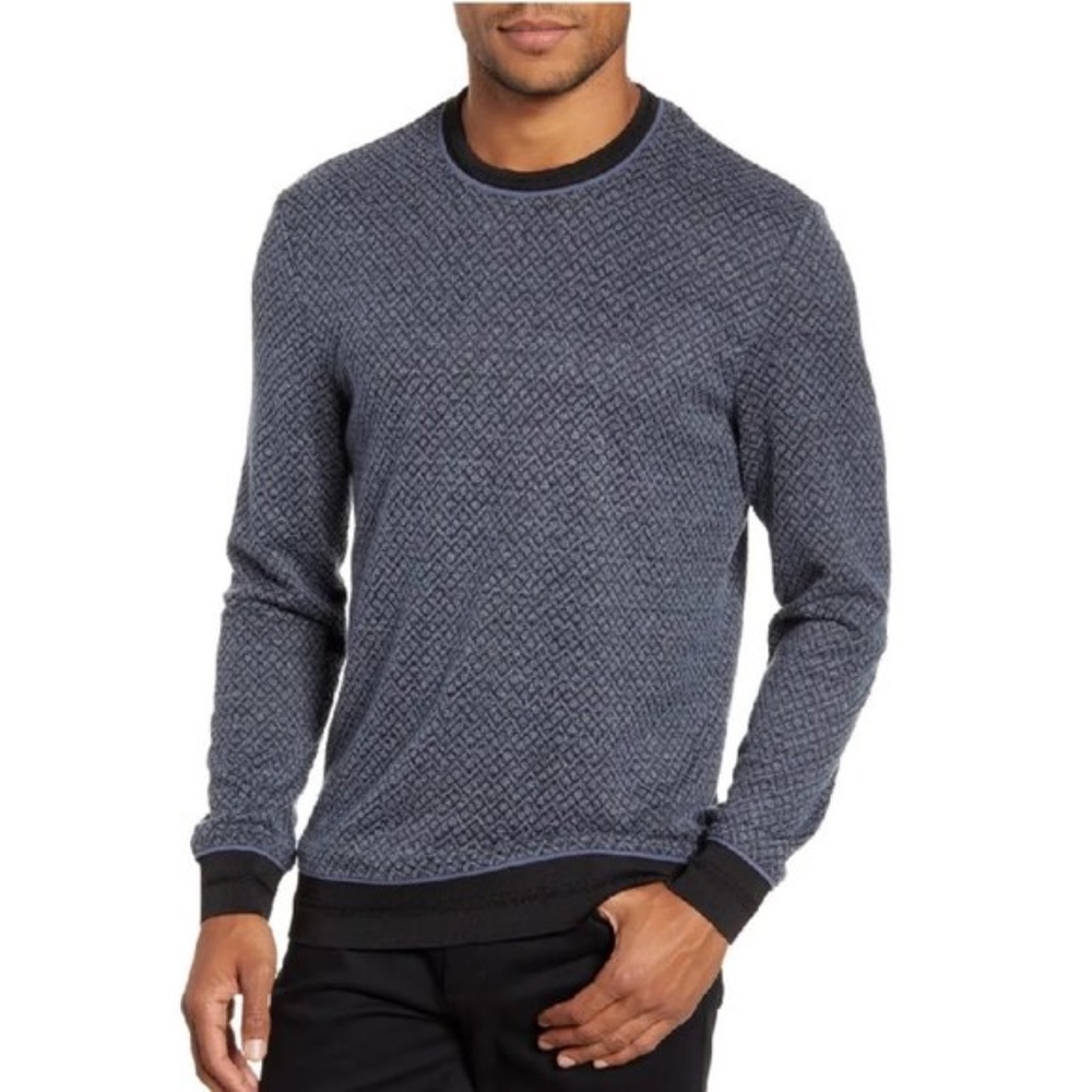 Vince Camuto Slim Fit Diamond Textured Sweater